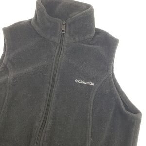 Columbia Women's Fleece Solid Black Full Zip Mock Neck Vest Size Medium